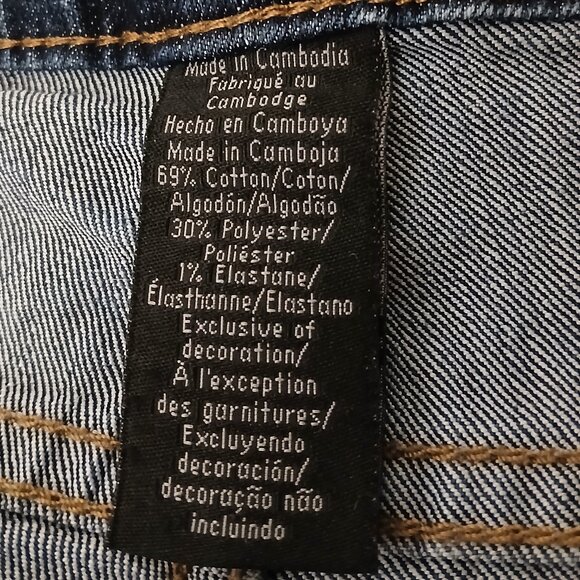 Calvin Klein Jeans Plus Size 18 W Flare Leg Mid Rise Dark Blue Denim Stretch - Picture 10 of 10